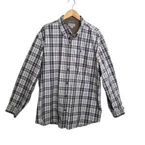 Carhartt Men's 2XL Button Up Work Shirt‎ Shacket Tan Plaid Utility Work Wear